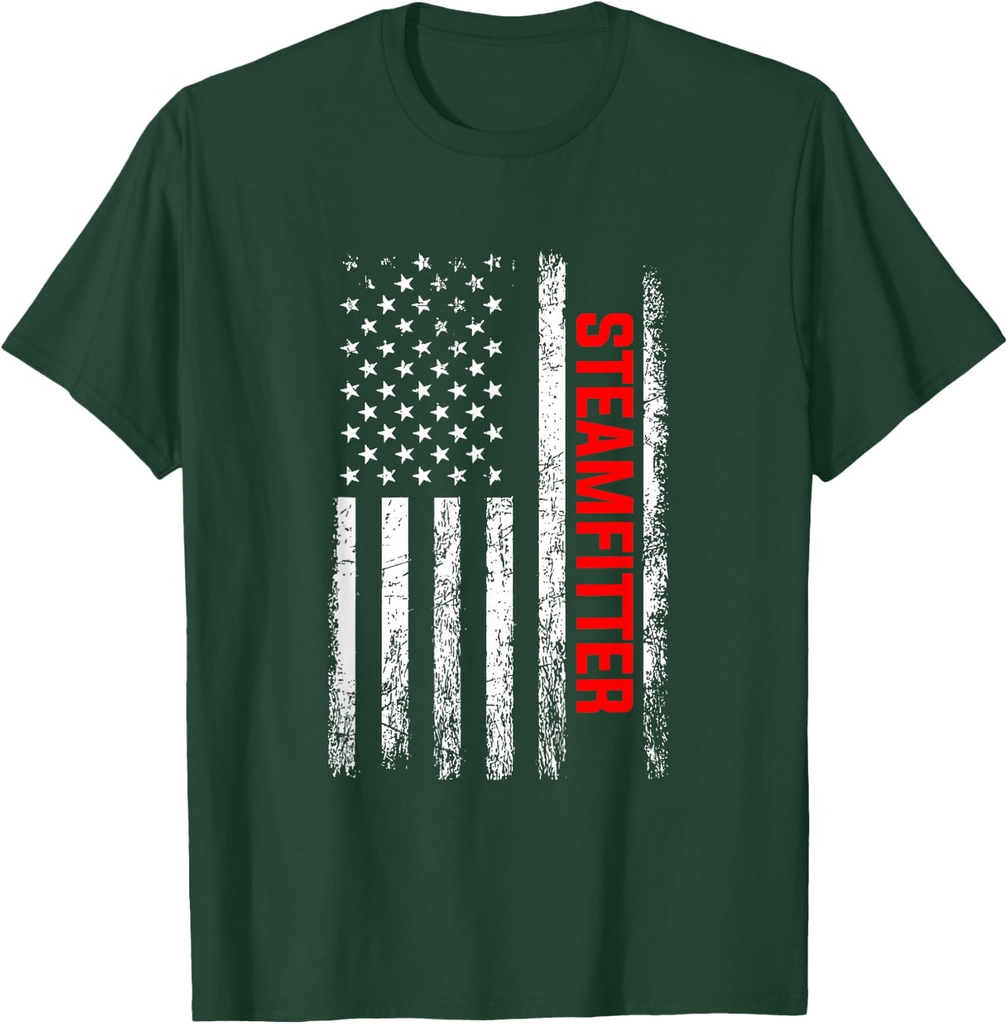 Steamfitter American Flag, Steamfitter T-Shirt - T-Shirt | Forest