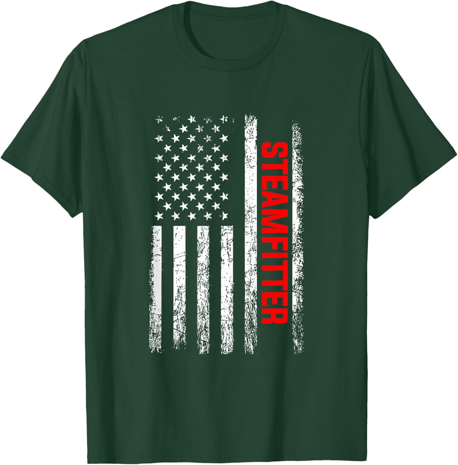 Steamfitter American Flag, Steamfitter T-Shirt - T-Shirt | Forest