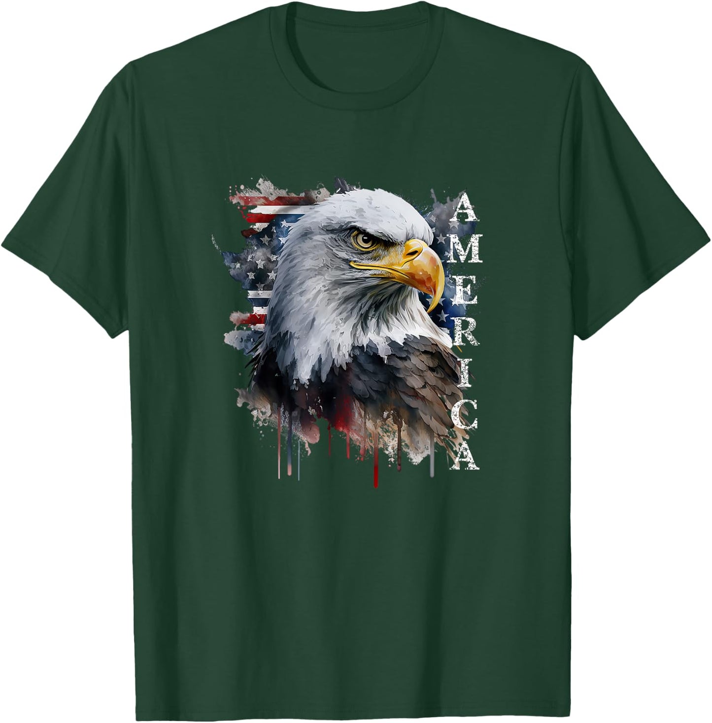 USA Motif American Eagle America T-Shirt - T-Shirt | Forest