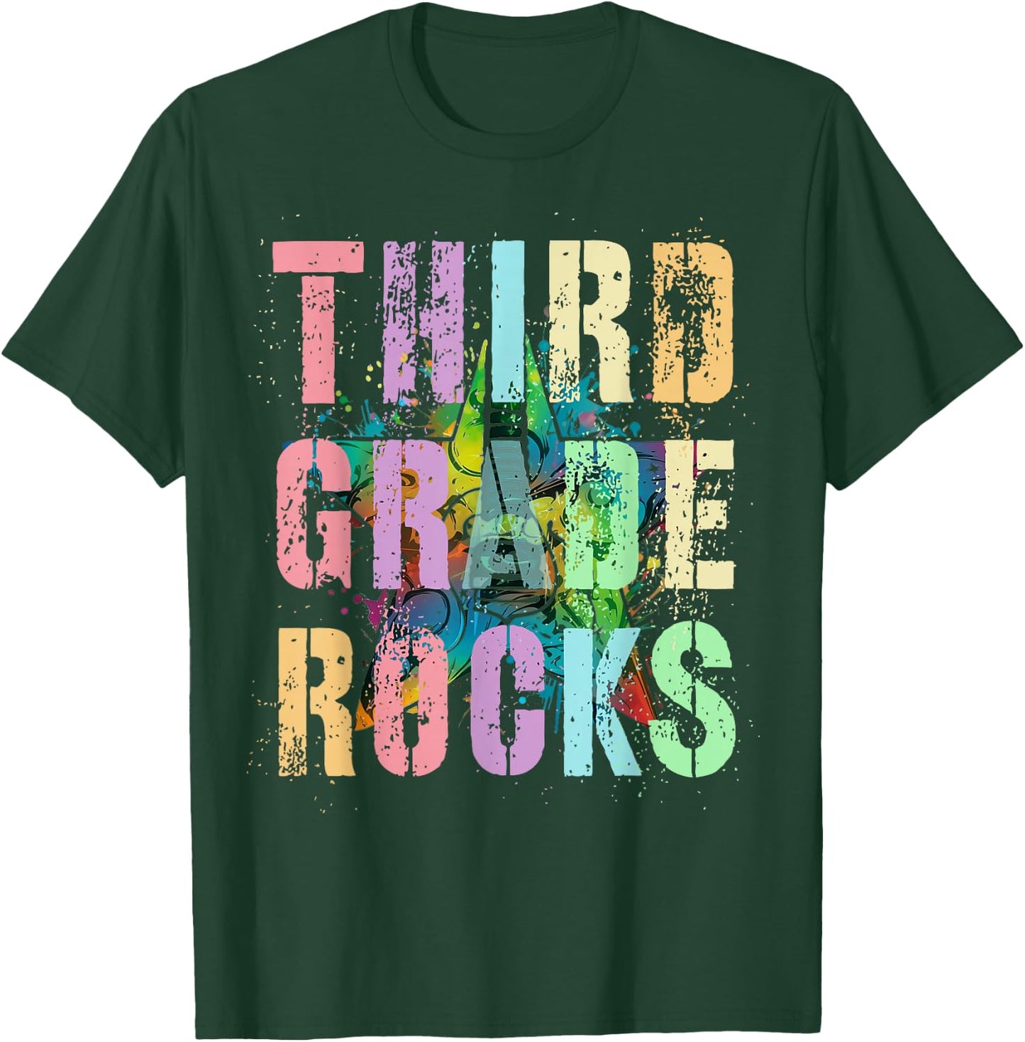 THIRD GRADE Rocks Teacher Kids Rockstar 3rd Gr Rocking Is My T-Shirt - T-Shirt | Forest