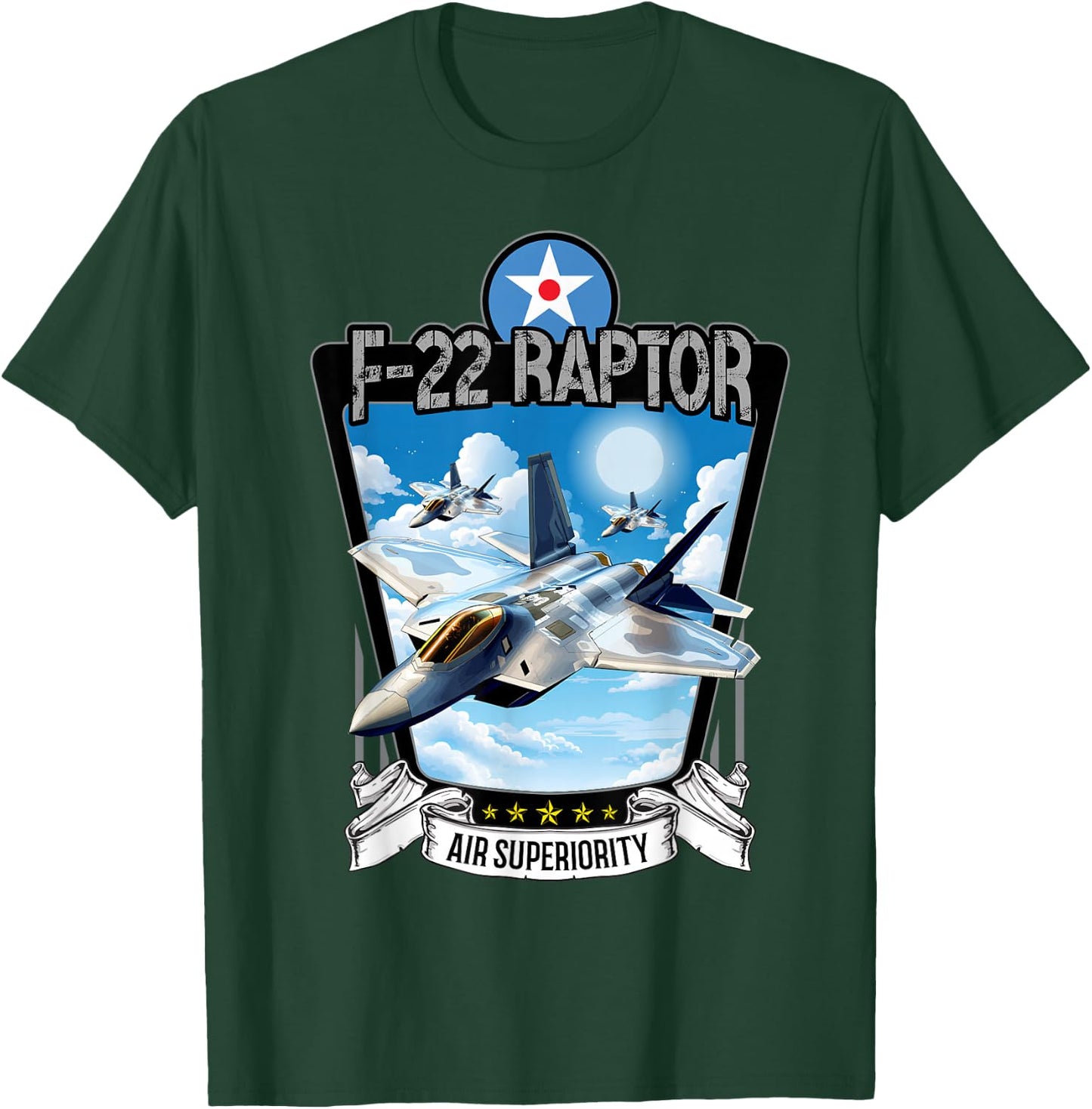 American Aircraft Stealth Fighter F22 Raptor T-Shirt - T-Shirt | Forest