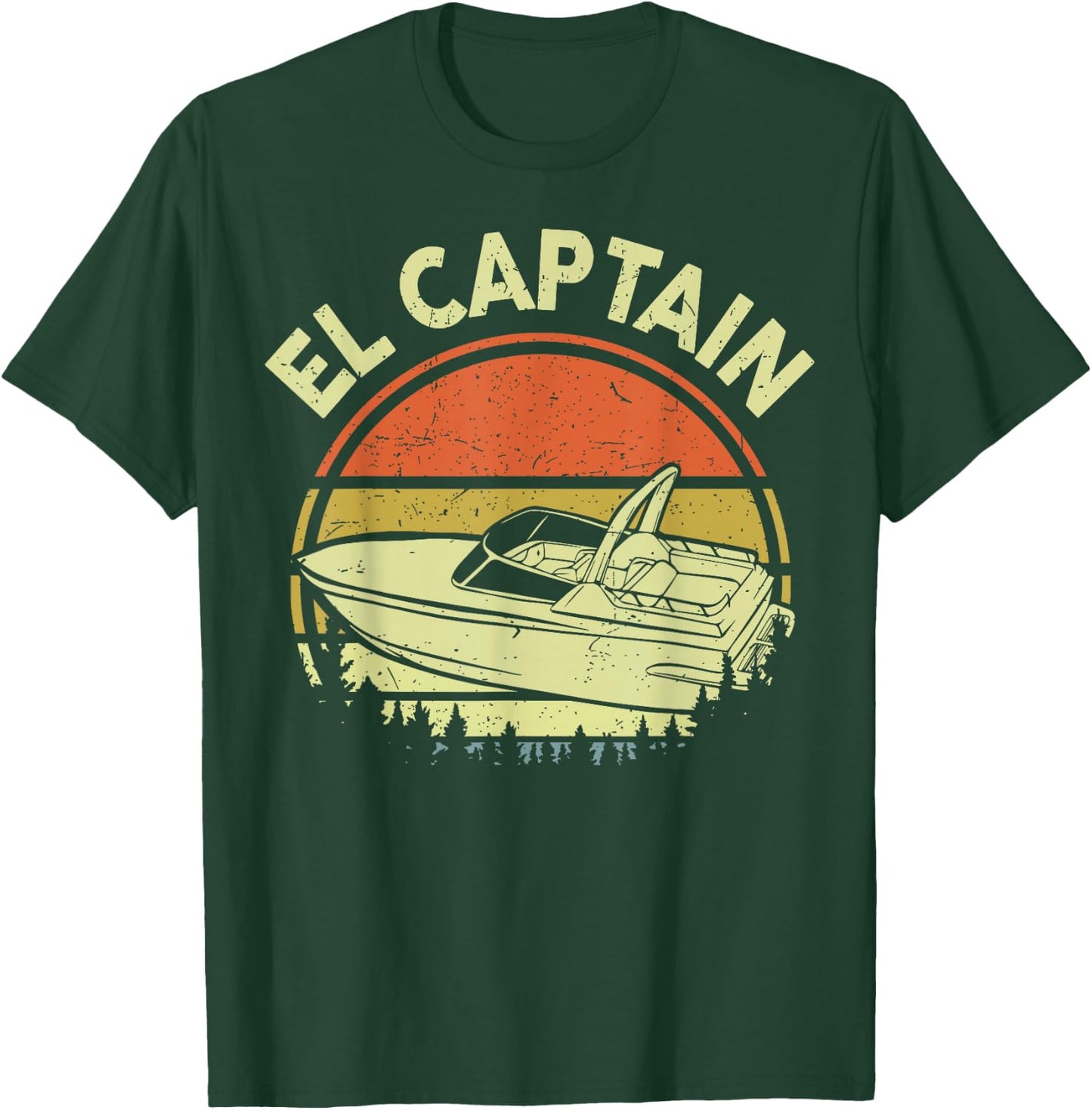 Motorboating El Captain Shirt Funny Dad Men T-Shirt - T-Shirt | Forest