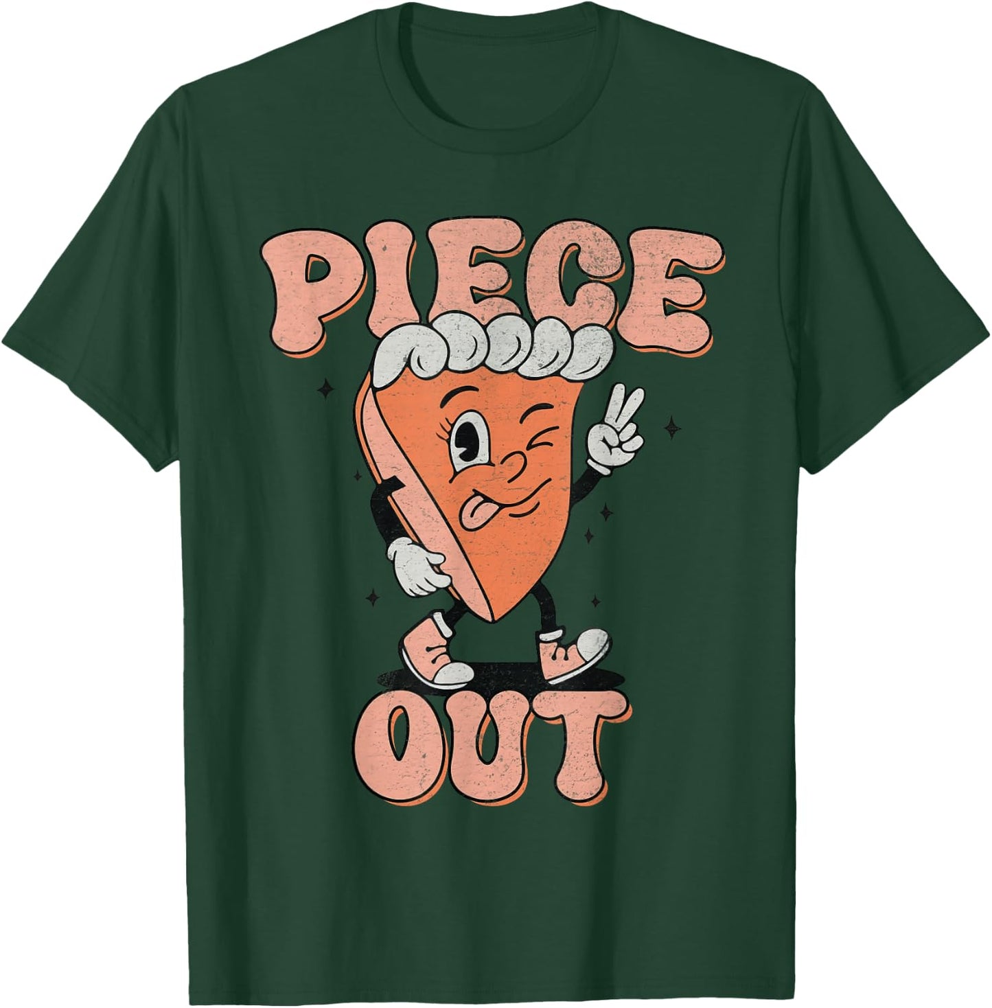 Piece Out Pumpkin Pie Retro Thanksgiving Fall Vibes Groovy T-Shirt - T-Shirt | Forest