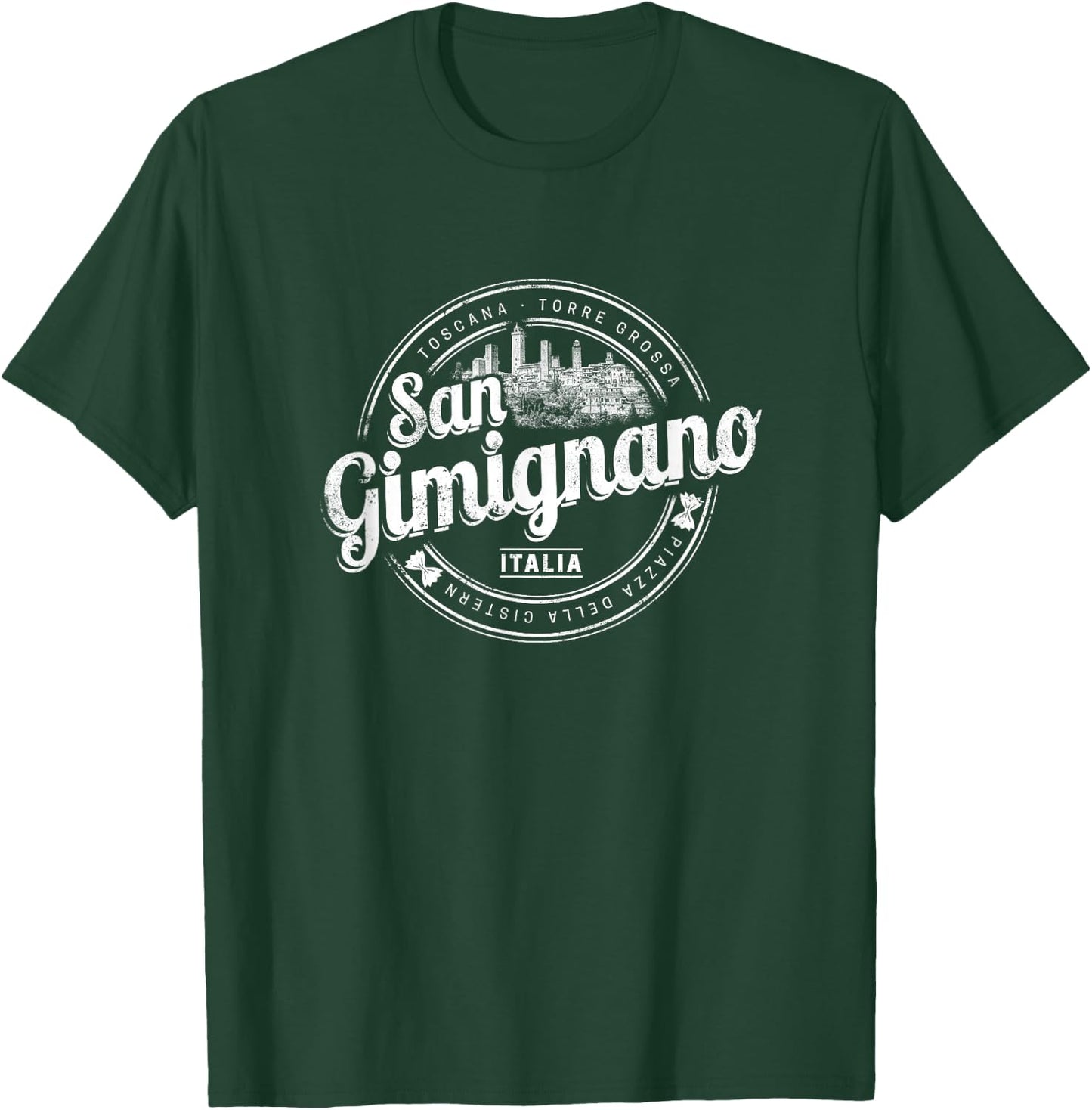 San Gimignano Tuscany Retro Italy Vintage Souvenir T-Shirt - T-Shirt | Forest