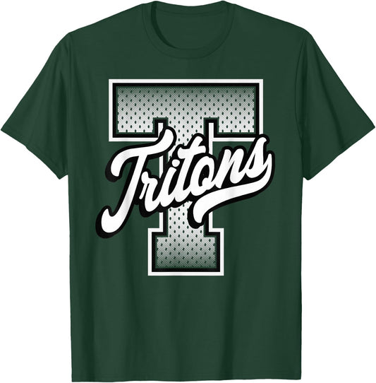 Tritons Win Football Baseball Basketball Co. -Adults Black Vintage Baseball T-Shirt - T-Shirt | Forest