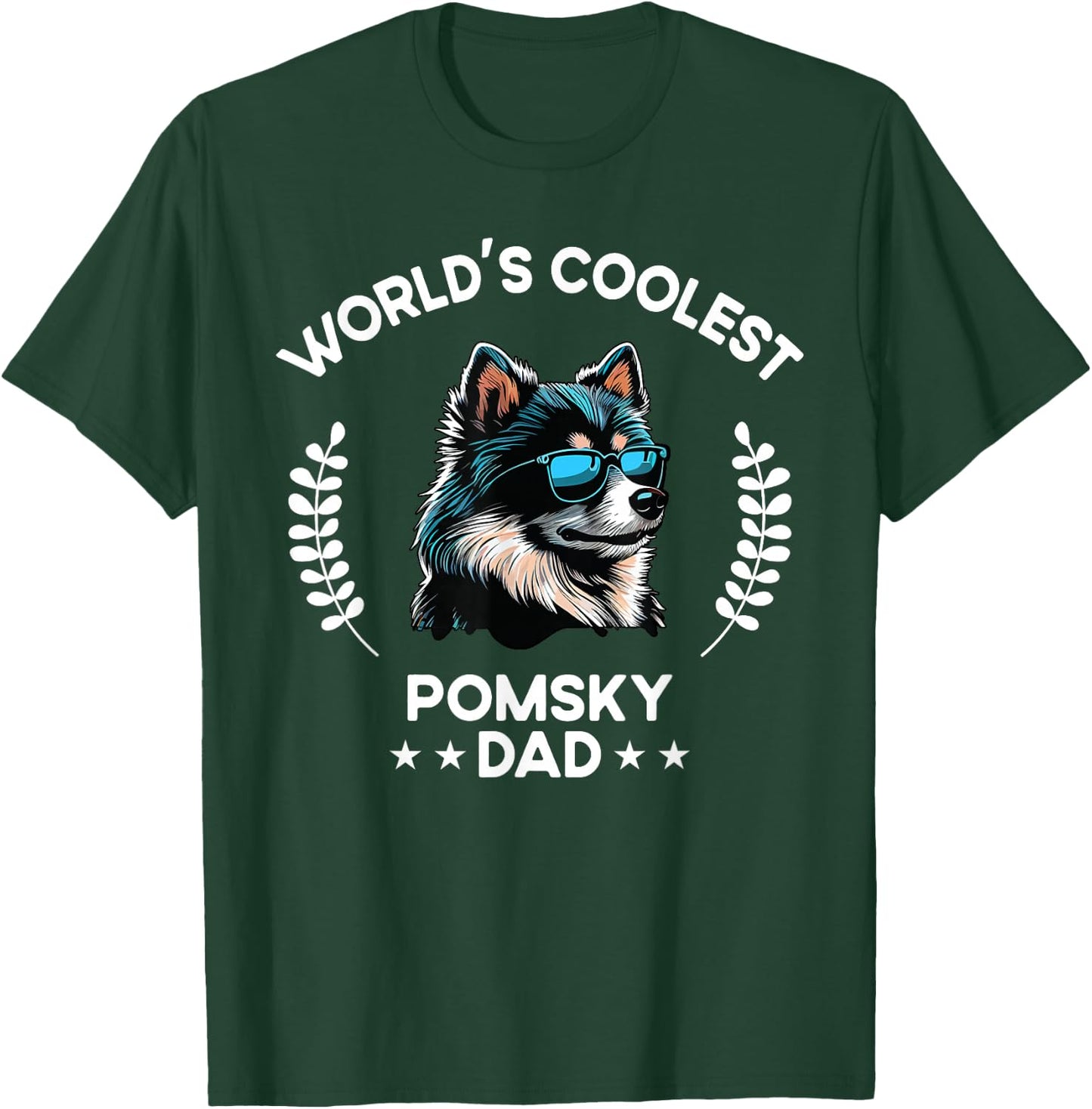 The Woof Wardrobe World's Coolest Dog Dad Papa - Men Pomsky T-Shirt - T-Shirt | Forest