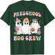 Preschool Boo Crew Groovy Halloween Floral Ghost Teacher Men Women Kids T-Shirt - T-Shirt | Forest