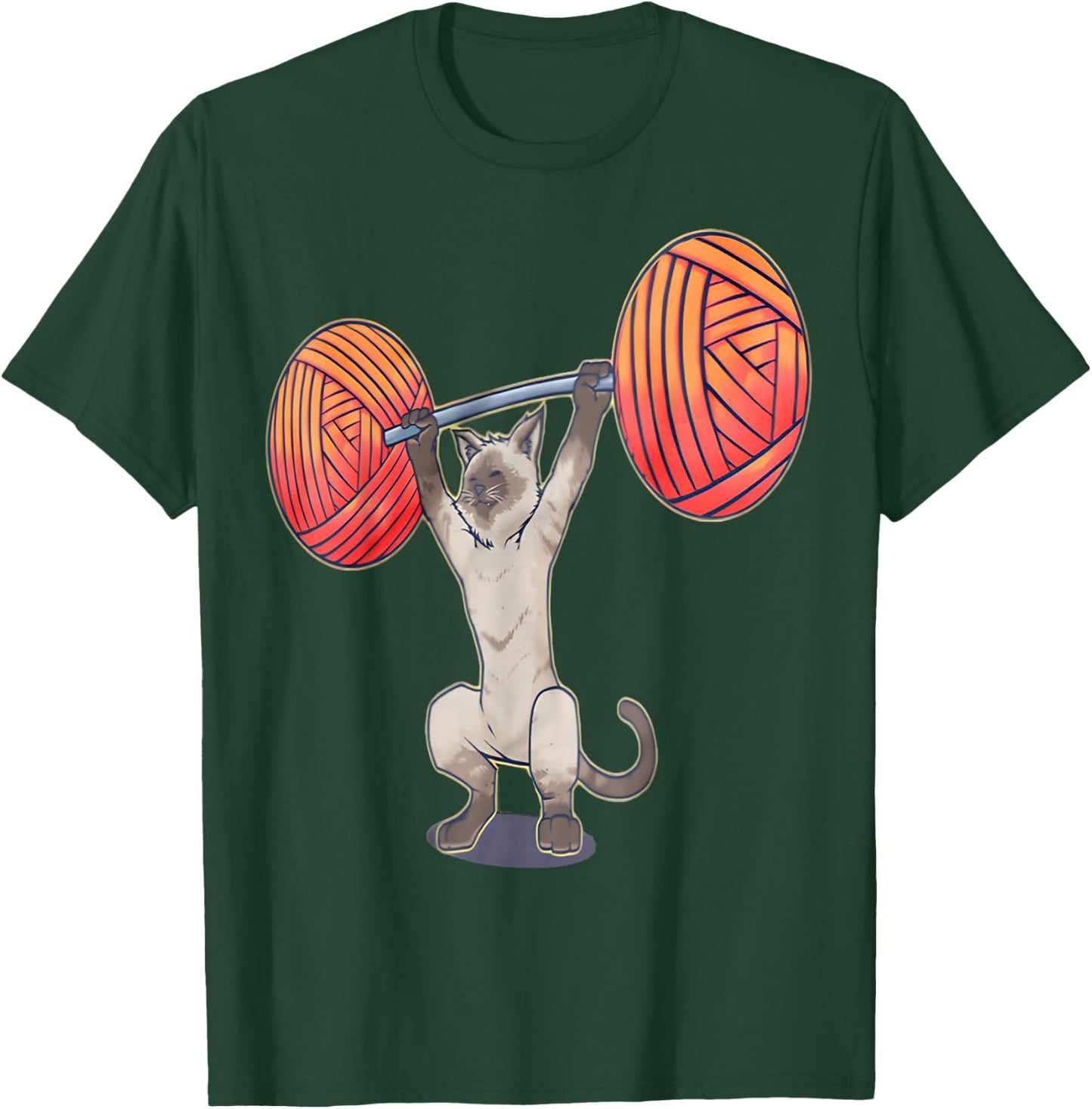 Olympic Snatch Siamese Cat Weightlifting Bodybuilding Muscle T-Shirt - T-Shirt | Forest