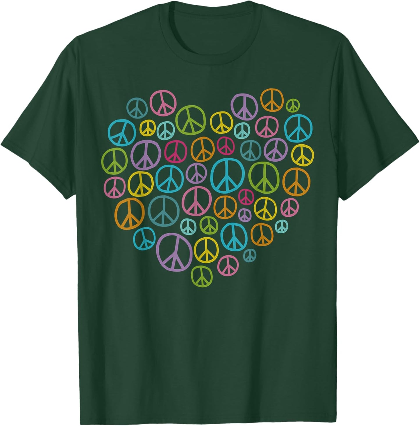 PEACE SIGN LOVE 60s 70s Tie Dye Hippie Costume T-Shirt - T-Shirt | Forest