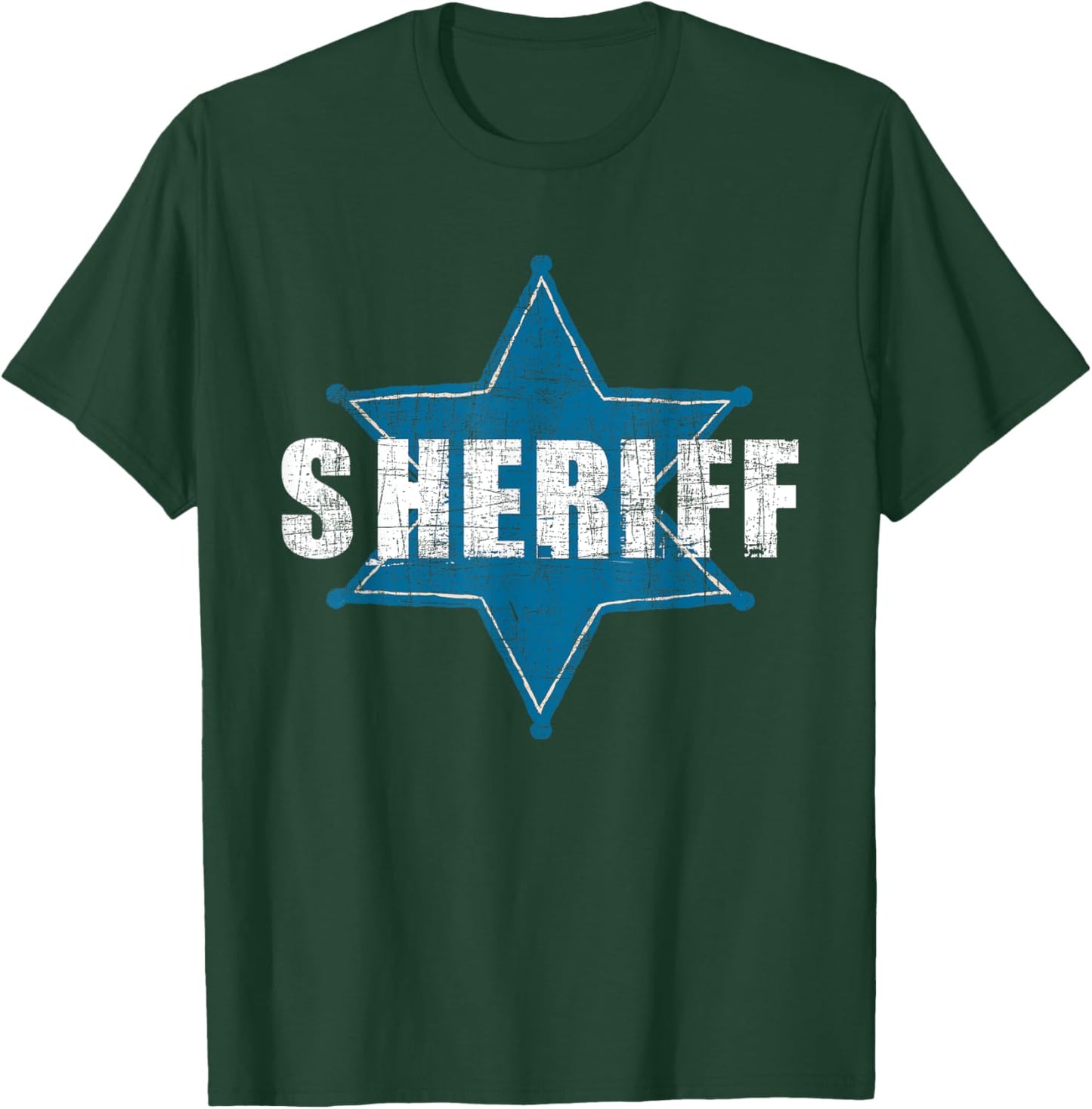 Sheriff - Law Enforcement Personnel Police Blue Line Support T-Shirt - T-Shirt | Forest