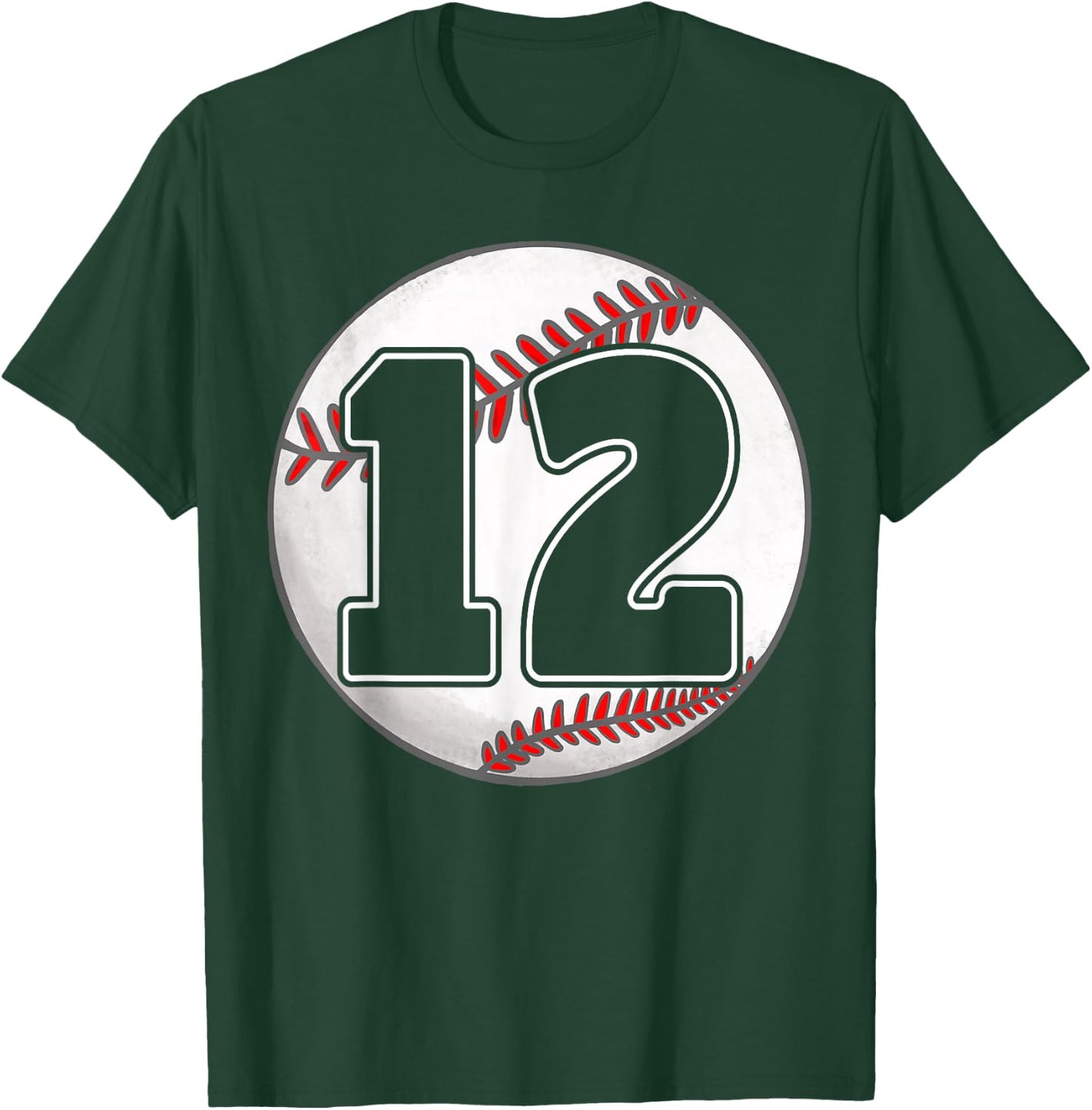 Birthday Boy 12 Baseball 12th Birthday Baseball Player T-Shirt - T-Shirt | Forest