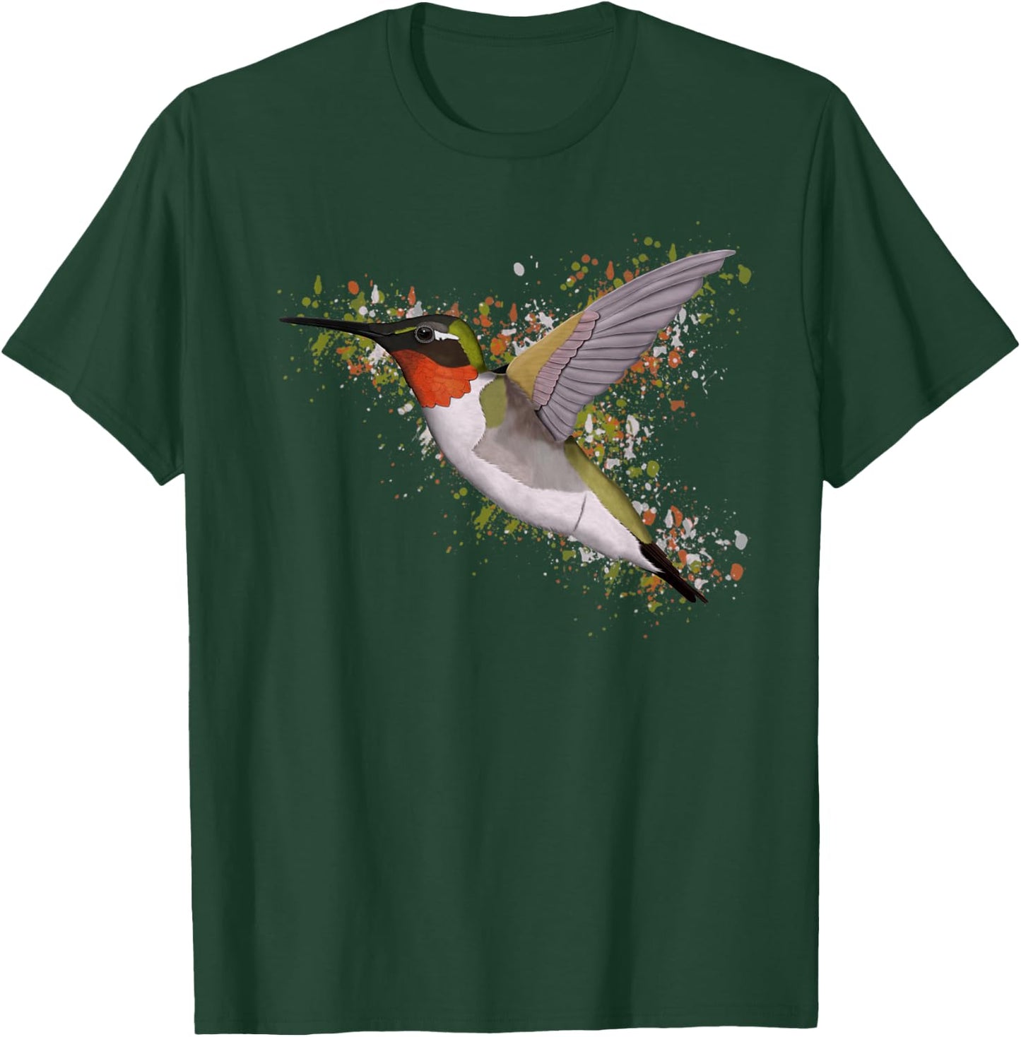 Ruby Throated Hummingbird Bird Birder Birdlover Birdwatcher T-Shirt - T-Shirt | Forest