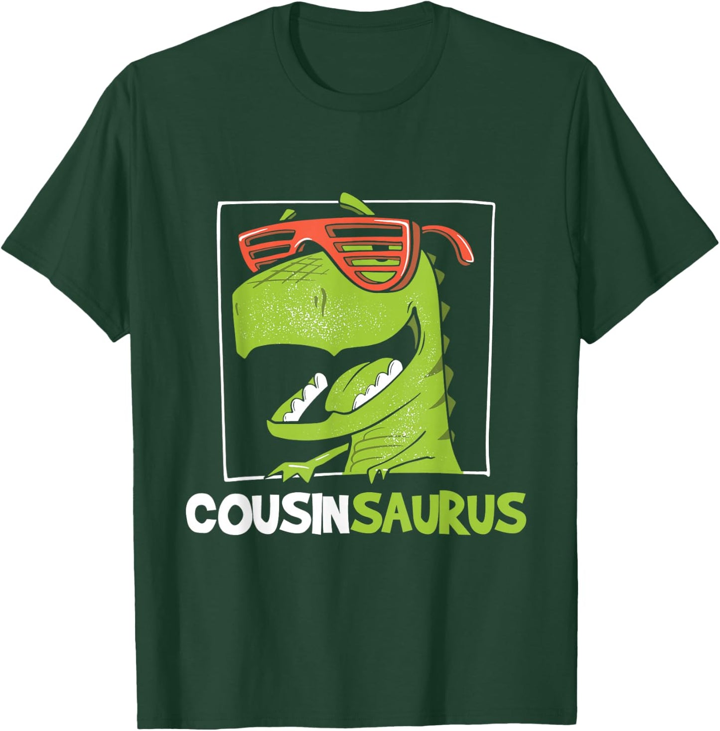 Cousinsaurus - Retro Vintage T Rex Cousin Family T-Shirt - T-Shirt | Forest