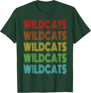 Retro Vintage Wildcats School Sports Fan Team Spirit T-Shirt - T-Shirt | Forest