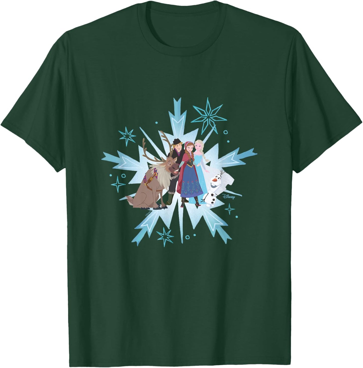 Frozen - Elsa Anna Kristoff Olaf Sven T-Shirt - T-Shirt | Forest