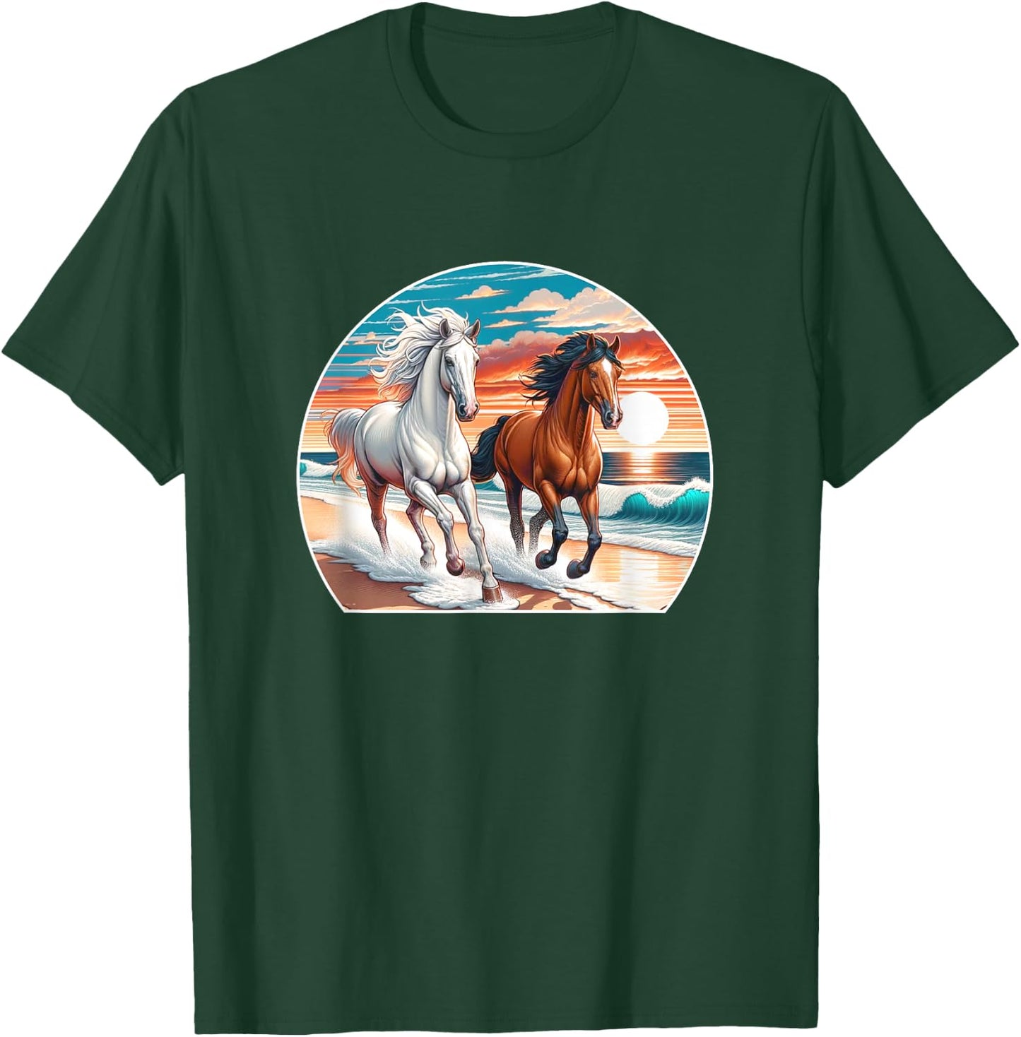 Horses Running On The Beach - Women Kids T-Shirt - T-Shirt | Forest