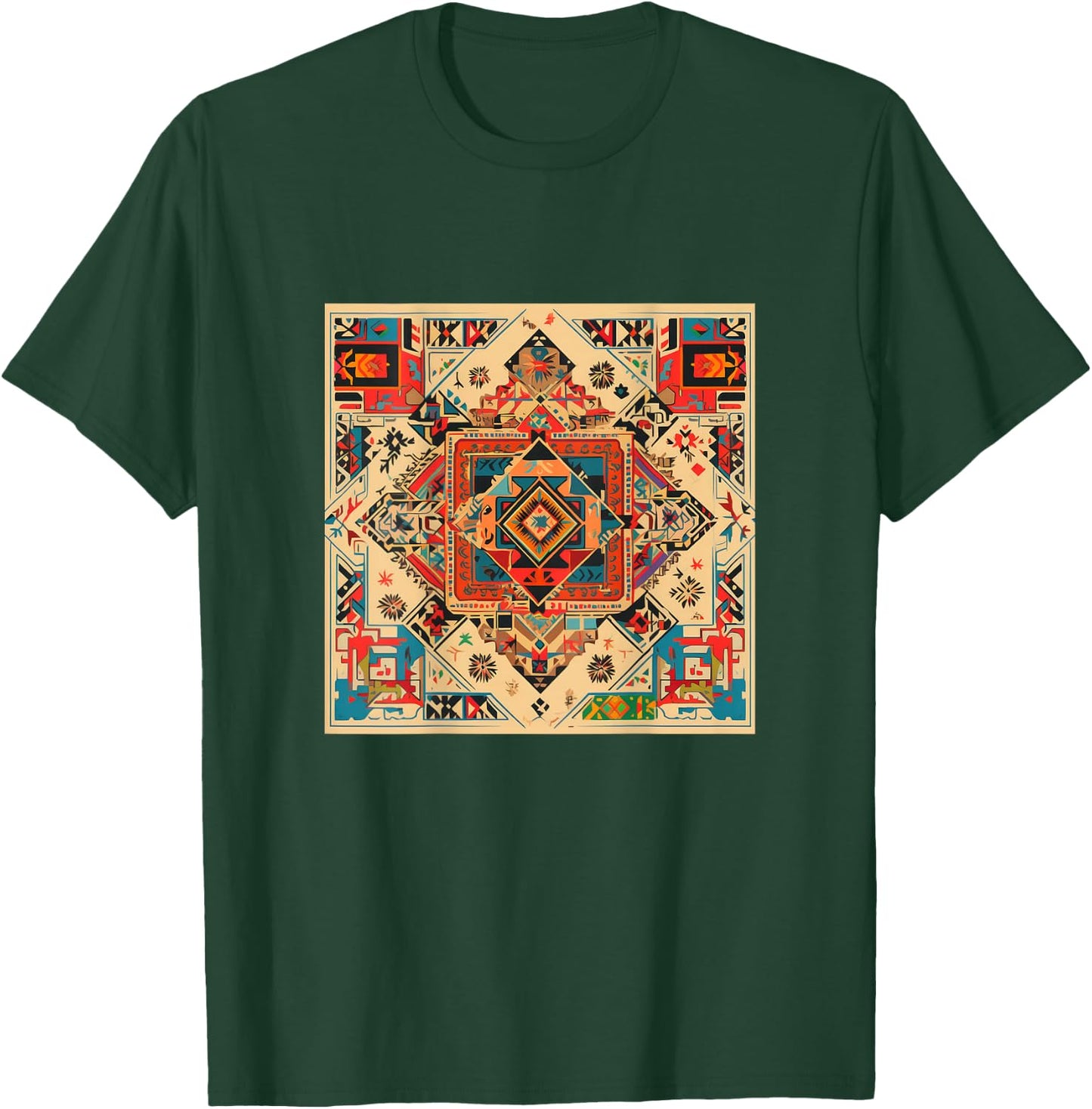Palestinian Tatreez Pattern Arabic T-Shirt - T-Shirt | Forest