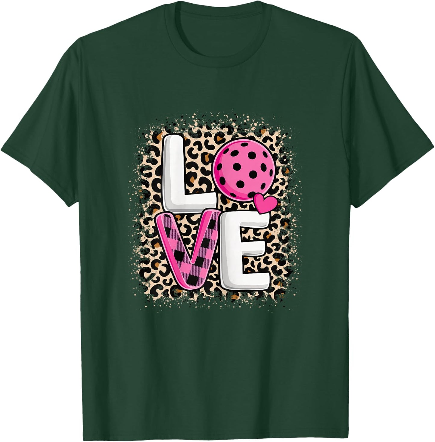 Pink Love Pickleball Cute Pickleball Lover Women Girls T-Shirt - T-Shirt | Forest
