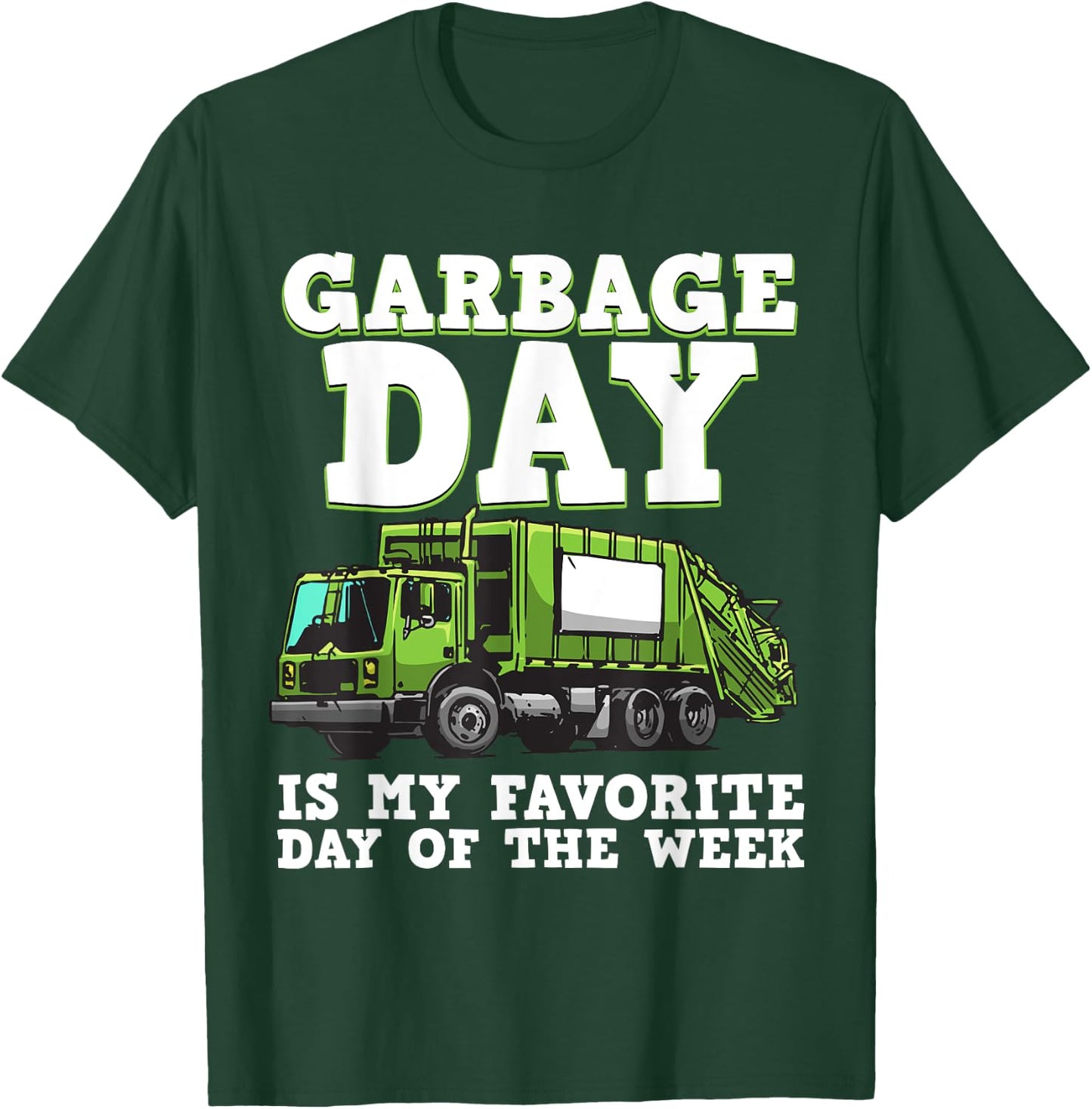 Funny Garbage Truck For Kids Boys Toddlers Waste Garbage Day T-Shirt - T-Shirt | Forest