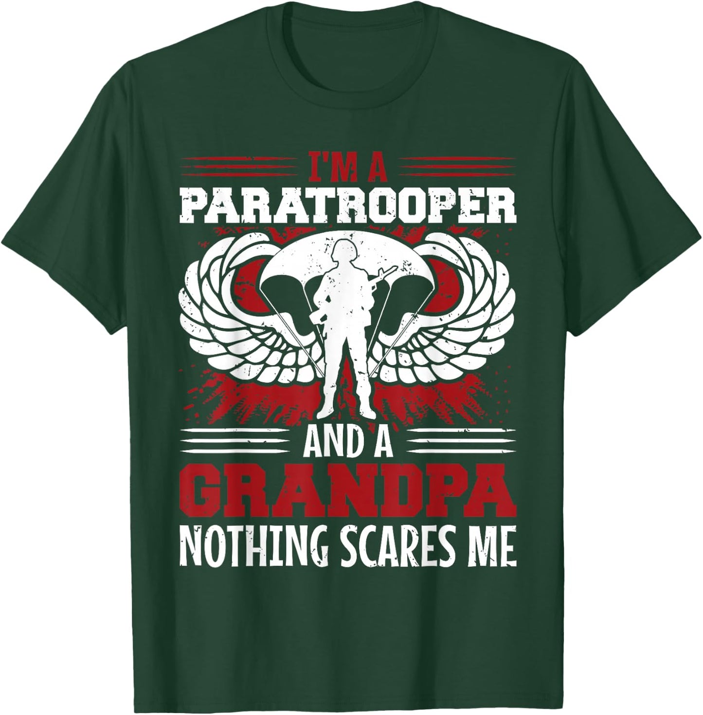 Airborne Paratrooper Military Soldier Army Parachute T-Shirt - T-Shirt | Forest