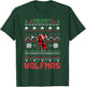 Funny Merry Wolfmas Ugly Christmas Sweater wolf Red Plaid T-Shirt - T-Shirt | Forest