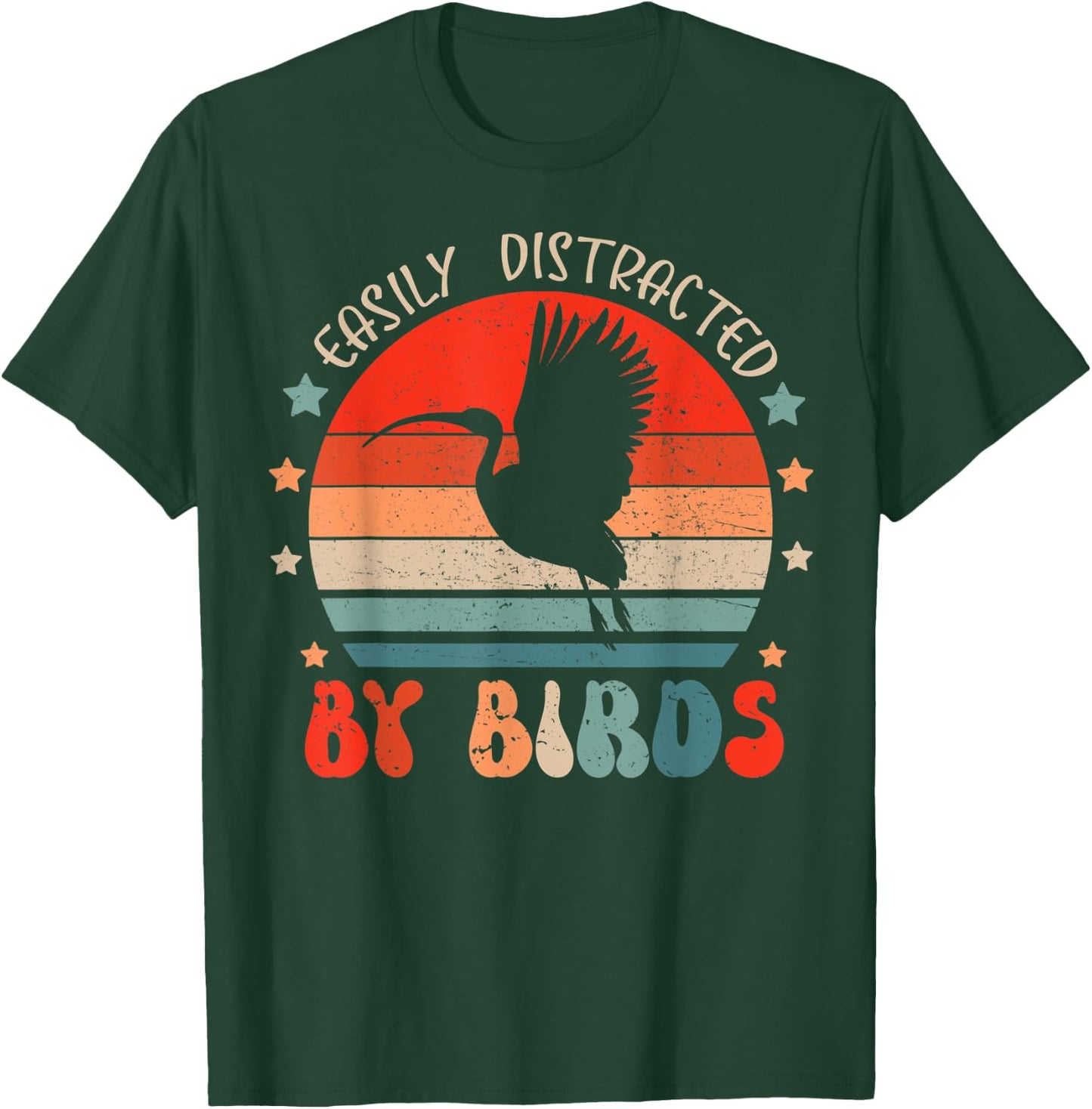 Ibis Lover Shirt Easily Distracted By Birds For Youth & Kids T-Shirt - T-Shirt | Forest