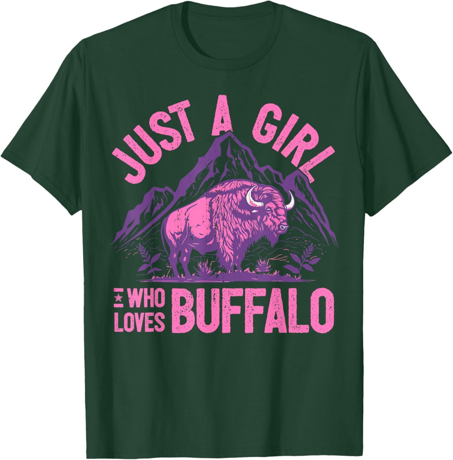 Girl Who Loves Buffalo I Daughter Buffalo I Women Buffalo T-Shirt - T-Shirt | Forest