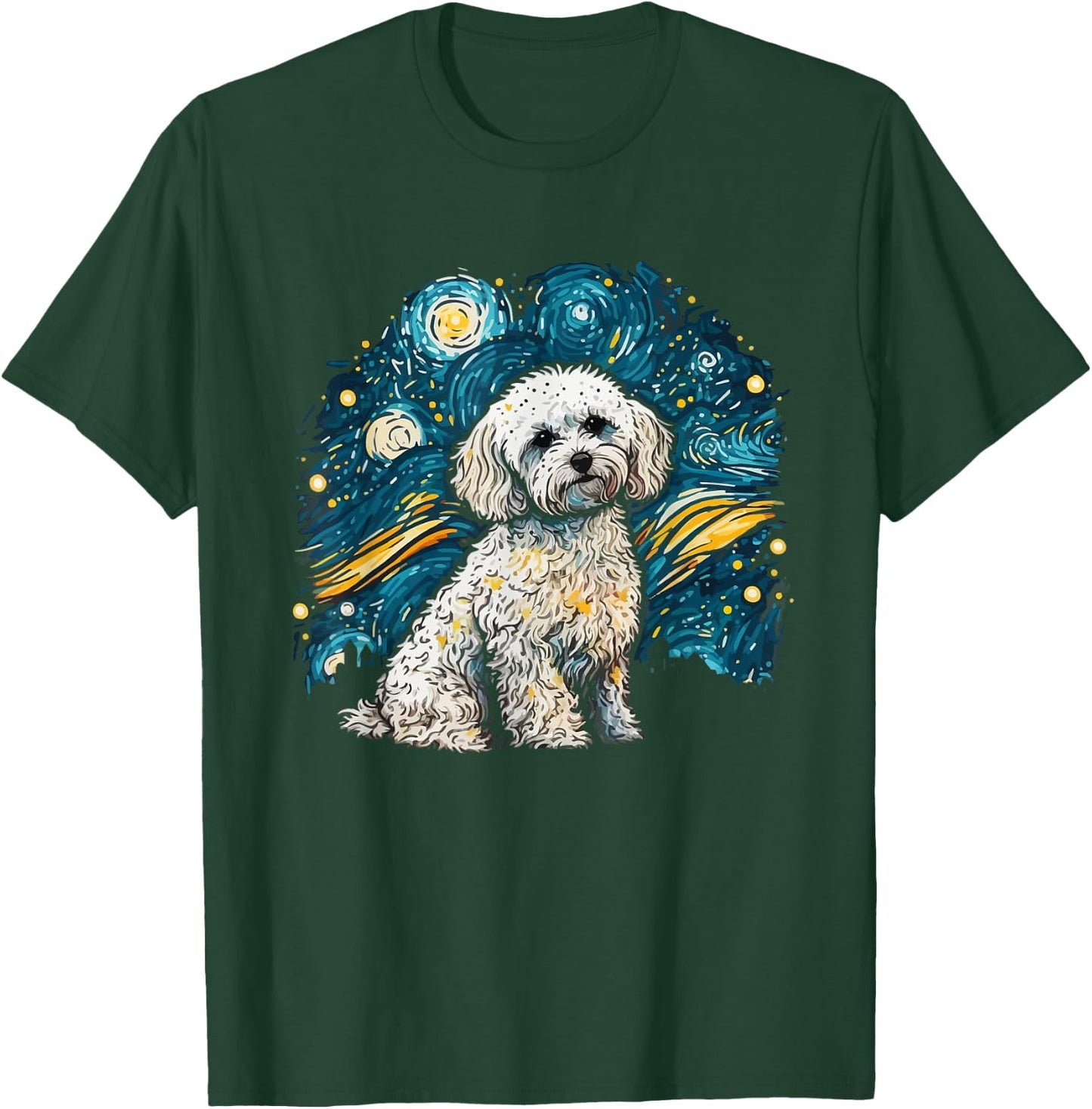 Maltipoo Starry Night Van Gogh Maltipoo Mom Dad Owner T-Shirt - T-Shirt | Forest