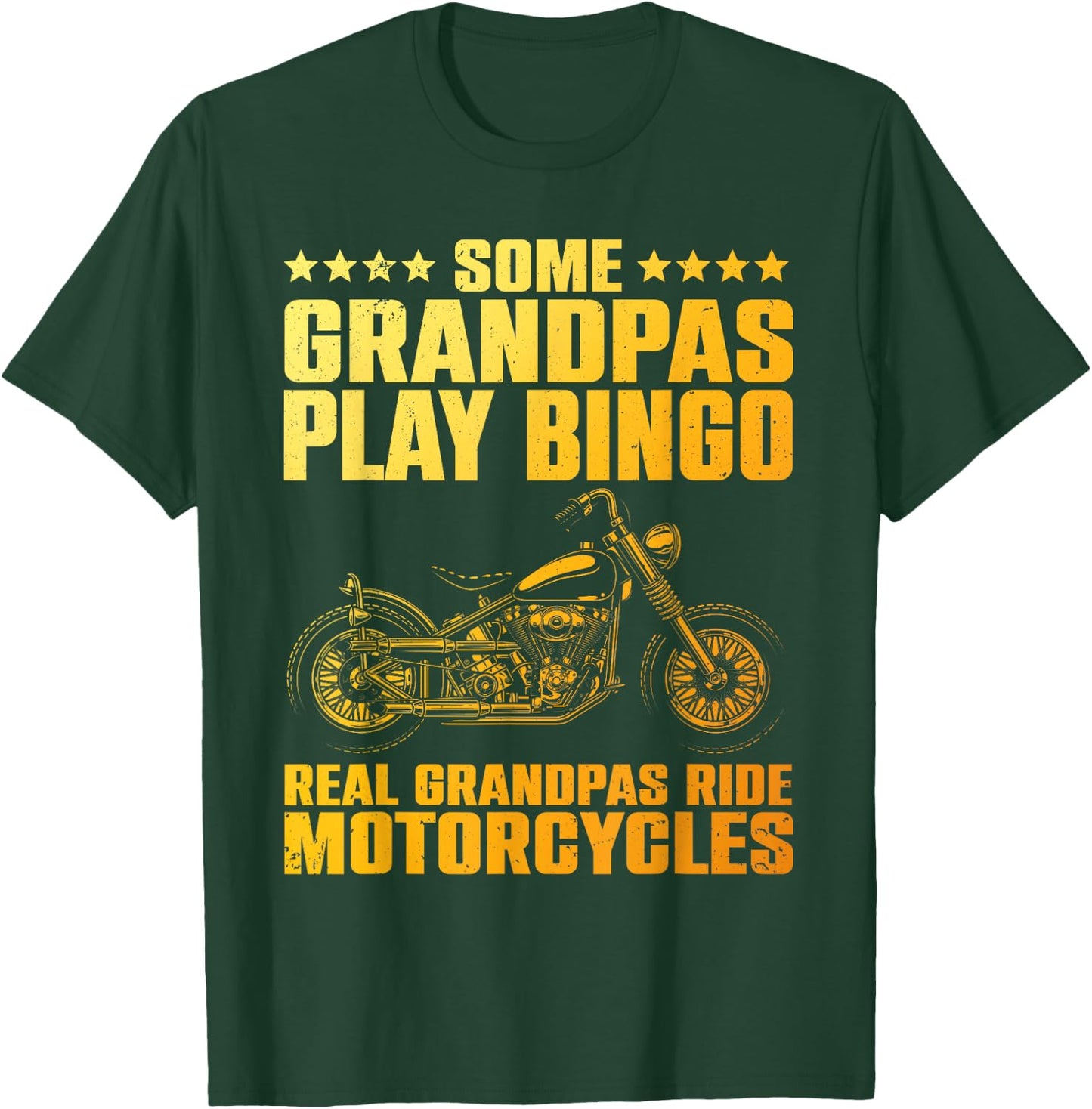 Funny Motorcycle For Grandpa Men Biker Motorcycle Rider T-Shirt - T-Shirt | Forest