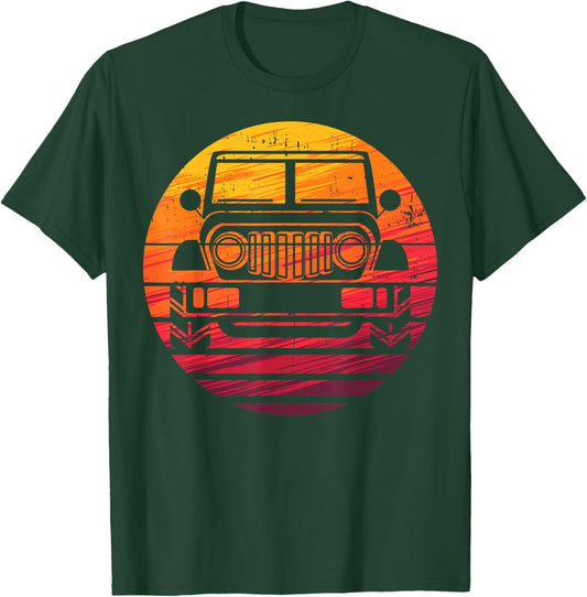Off Road 4X4 Vintage Retro 70s Sunset Off Road T-Shirt - T-Shirt | Forest