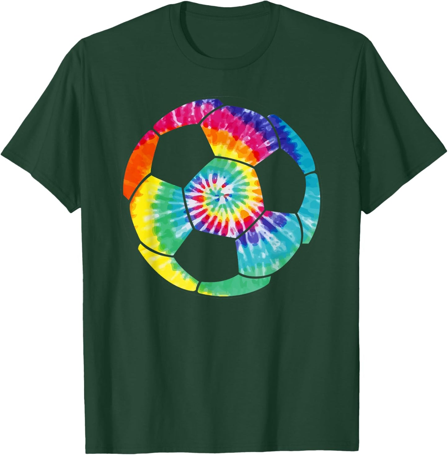 Soccer Tie Dye Rainbow Gift T-Shirt - T-Shirt | Forest