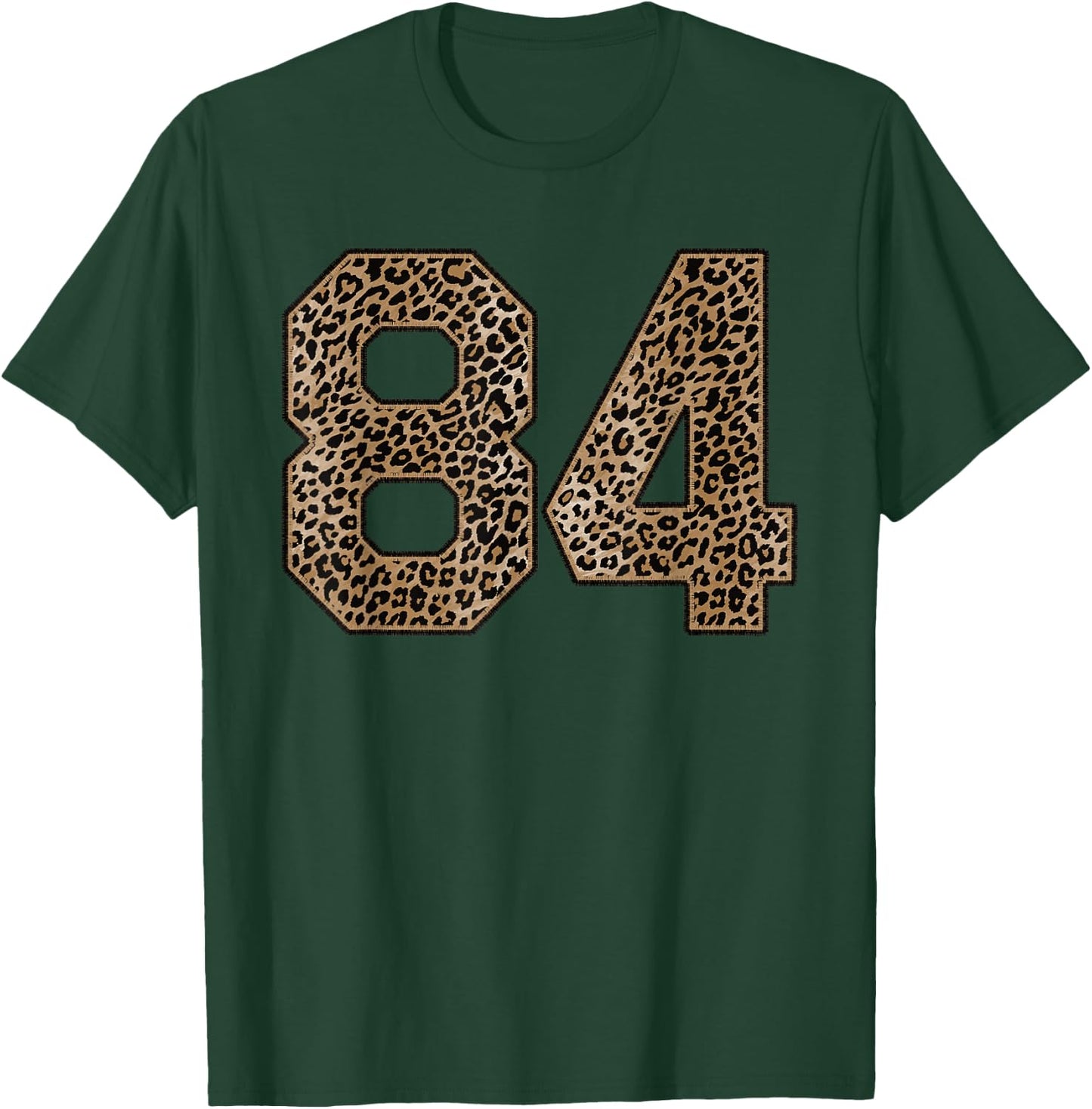 Leopard Number 84 Athlete Sports Jersey Supporter Fanwear T-Shirt - T-Shirt | Forest