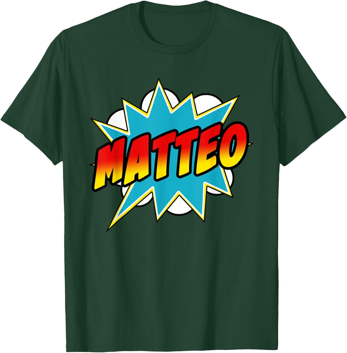Matteo Name Superhero Retro Comic T-Shirt - T-Shirt | Forest