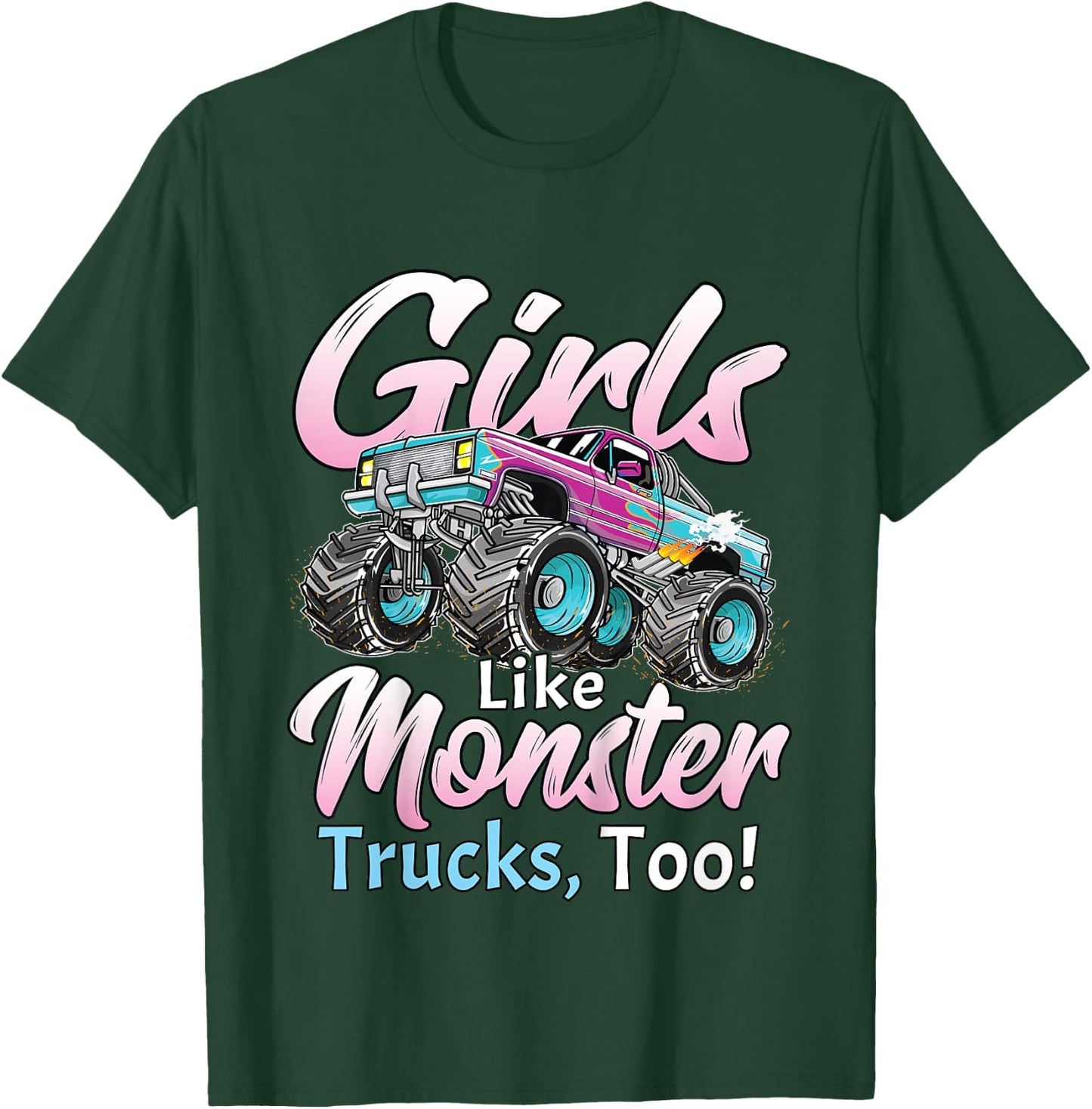 Monster Truck Unicorn Birthday Party Monster Truck Girl T-Shirt - T-Shirt | Forest