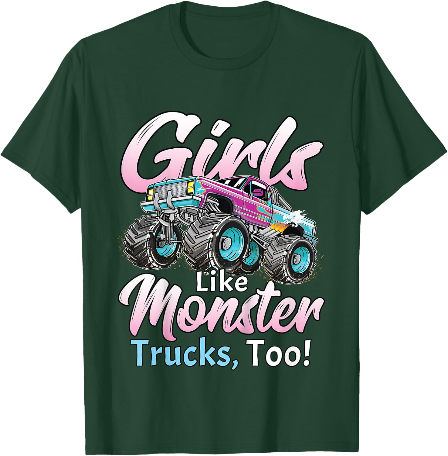 Monster Truck Unicorn Birthday Party Monster Truck Girl T-Shirt - T-Shirt | Forest