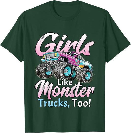 Monster Truck Unicorn Birthday Party Monster Truck Girl T-Shirt - T-Shirt | Forest