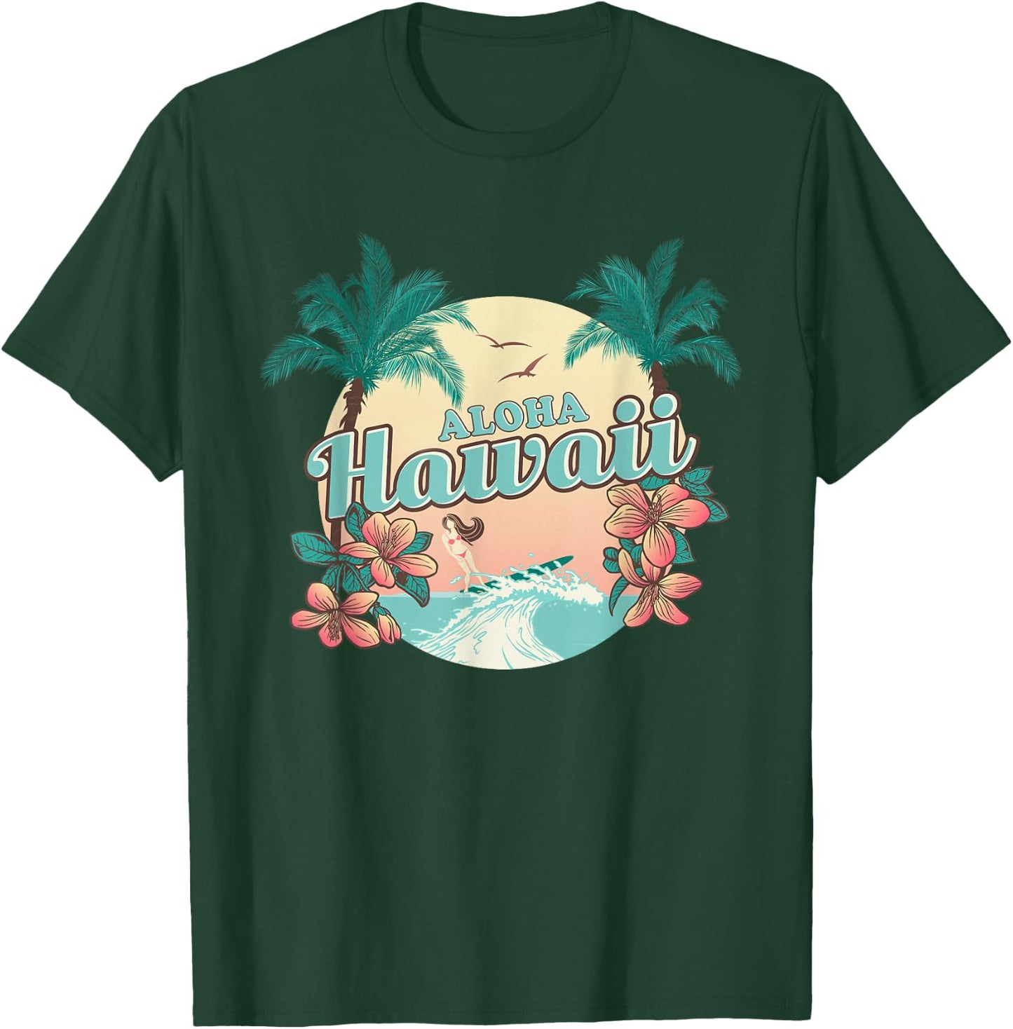 Hawaii - ALOHA - HI - Throwback Design - Classic T-Shirt - T-Shirt | Forest