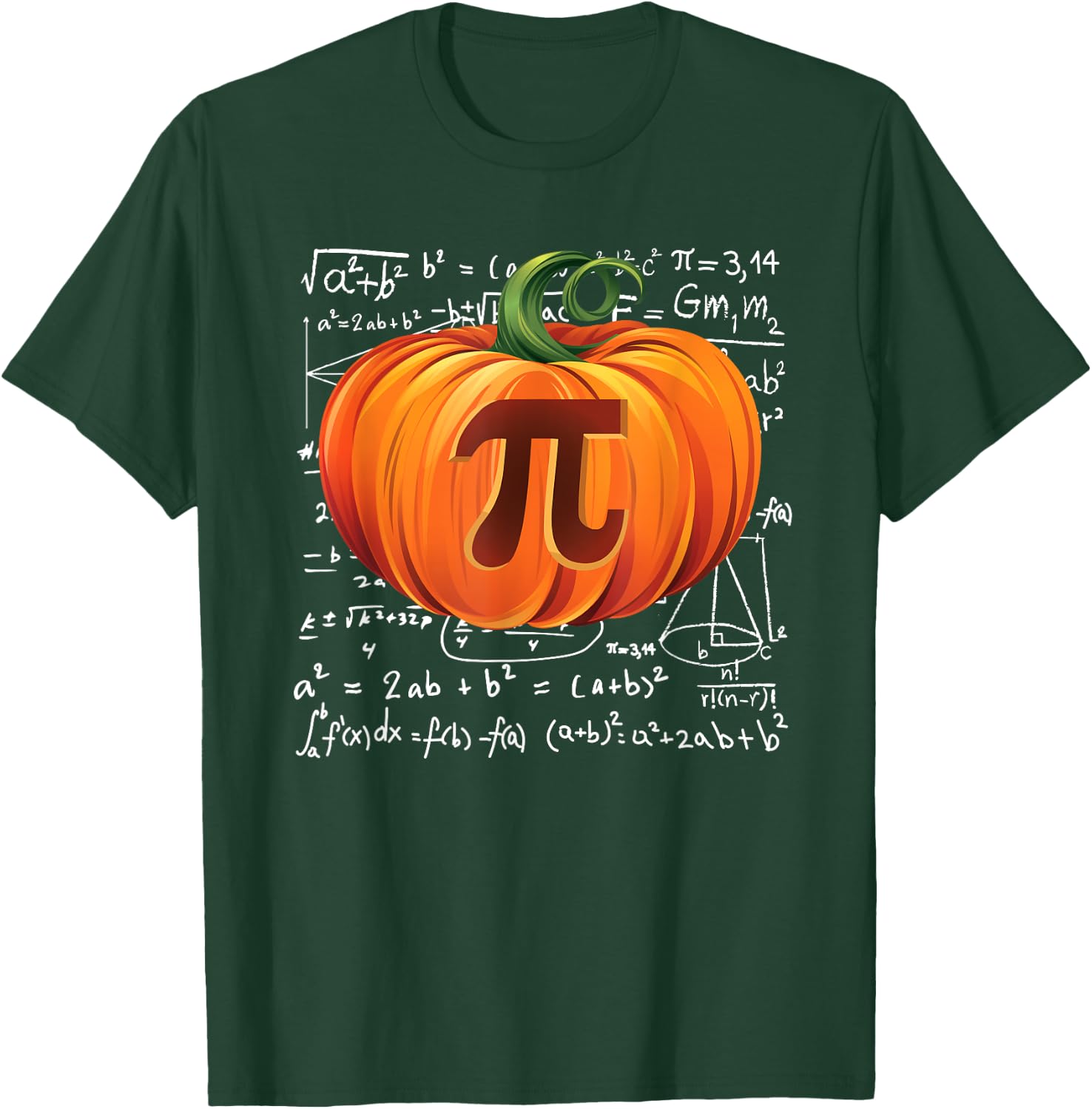 Pumpkin Pie Math Halloween Thanksgiving Funny Pumpkin Pi Day T-Shirt - T-Shirt | Forest
