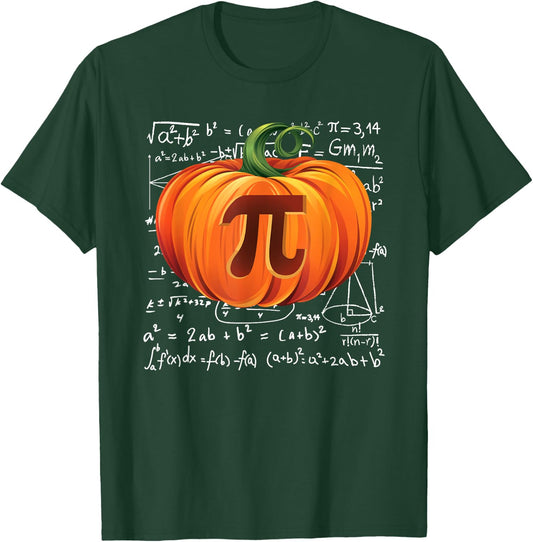 Pumpkin Pie Math Halloween Thanksgiving Funny Pumpkin Pi Day T-Shirt - T-Shirt | Forest