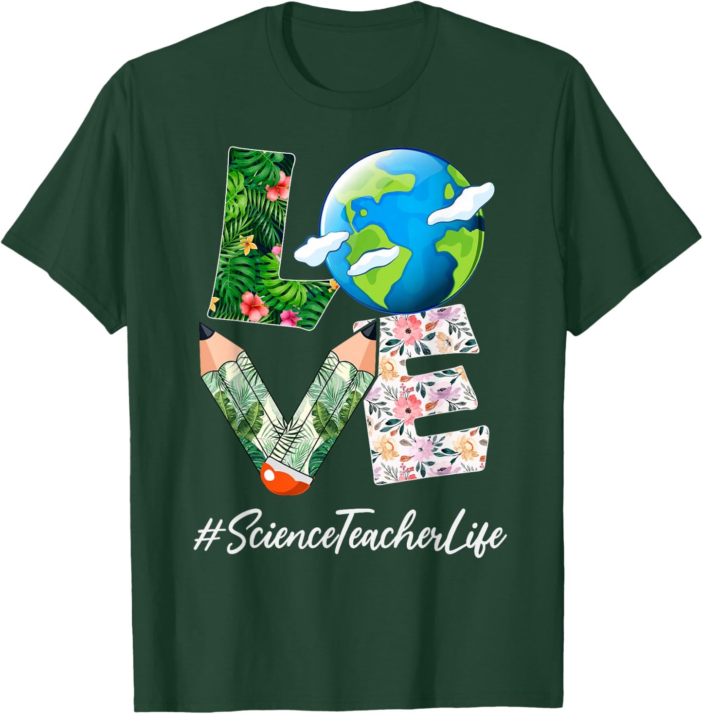 Science Teacher Love World Earth Day Save the Planet T-Shirt - T-Shirt | Forest