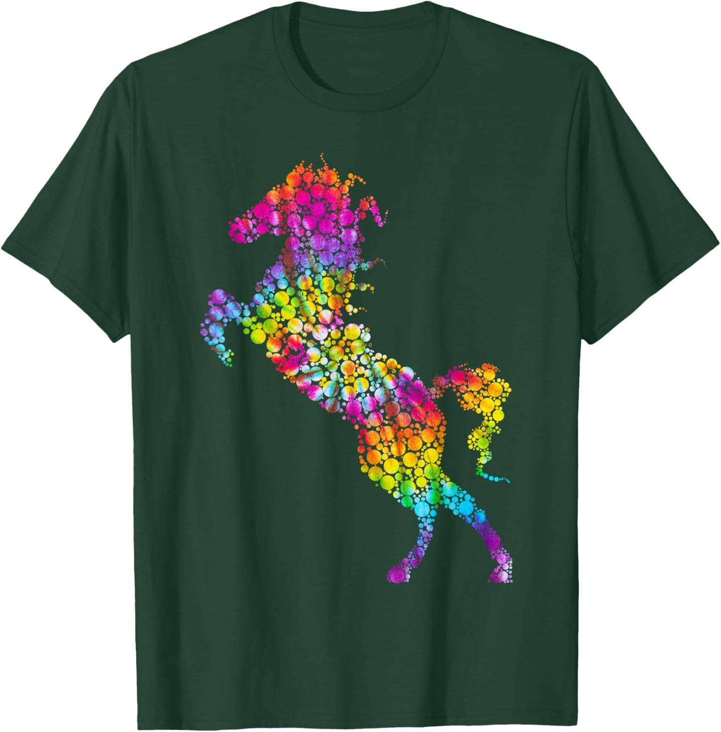 Colorful Polka Dot Horse Dot Day Girls Horses Riding T-Shirt - T-Shirt | Forest