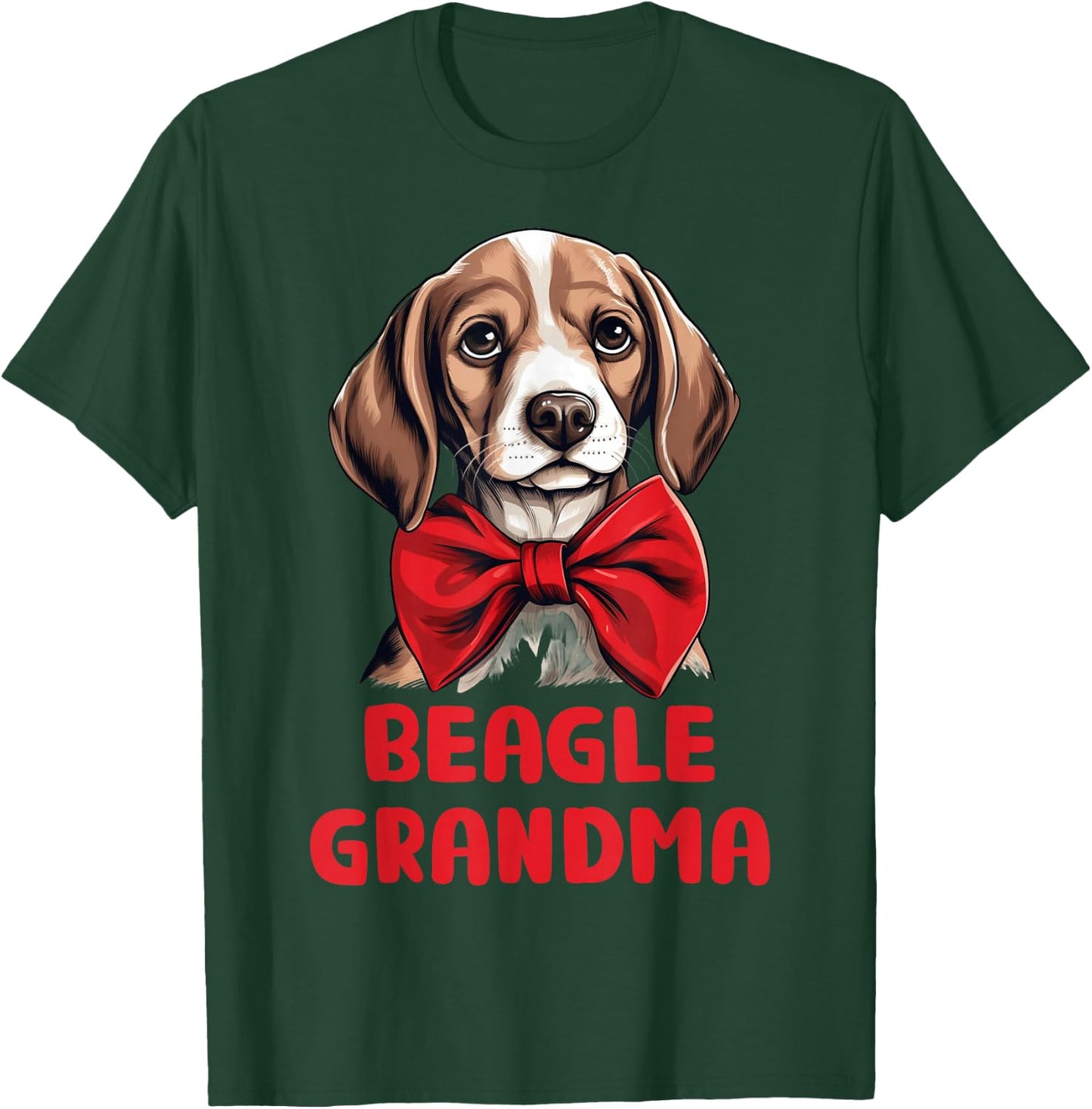 Cute Beagle Grandma Dog Lovers Gift Funny Puppy Beagle Owner Women Girls Kids T-Shirt - T-Shirt | Forest