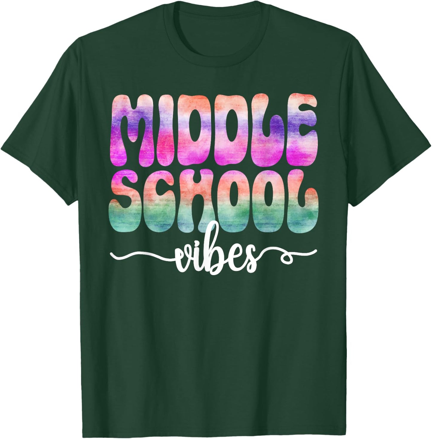 Hello Middle School Vibes Back To School Middle School Squad T-Shirt - T-Shirt | Forest