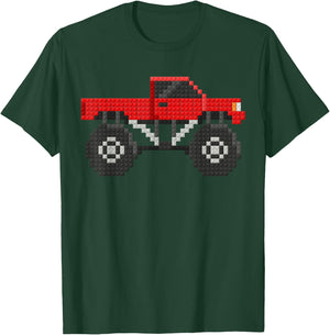 Monster Truck Kids Master Builder Building Blocks Bricks T-Shirt - T-Shirt | Forest