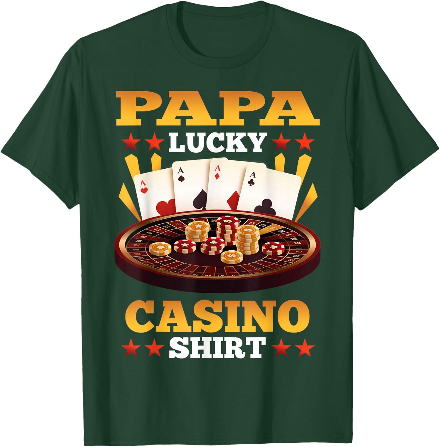 Casino Papa Lucky Casino Shirt Matching Family Party T-Shirt - T-Shirt | Forest
