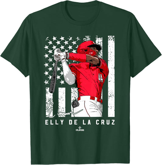 Show Your Pride Elly De La Cruz Cincinnati MLBPA T-Shirt - T-Shirt | Forest