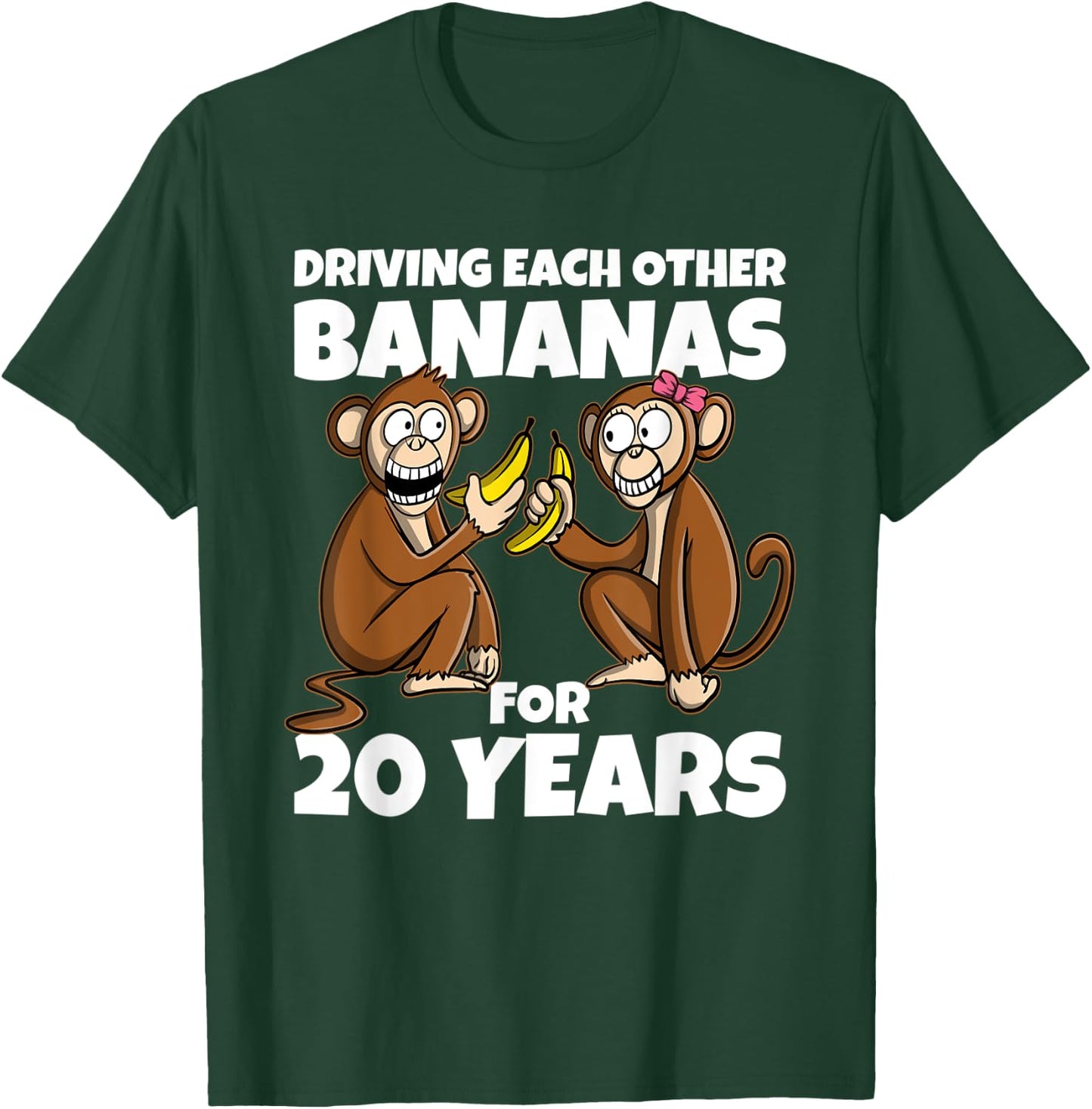 20th Wedding Anniversary Driving Each Other Bananas 20 Year T-Shirt - T-Shirt | Forest