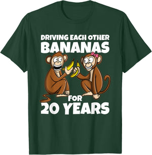 20th Wedding Anniversary Driving Each Other Bananas 20 Year T-Shirt - T-Shirt | Forest