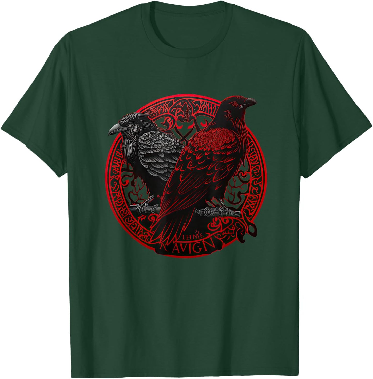 Scandinavian Odin Ravens T-Shirt - T-Shirt | Forest
