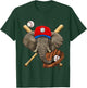 Elephant Baseball Elephant Lovers Baseball Player T-Shirt - T-Shirt | Forest